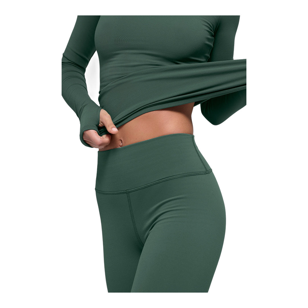 alo Airbrush Winter Warm High-Waist Nocturne Legging - Clover Green