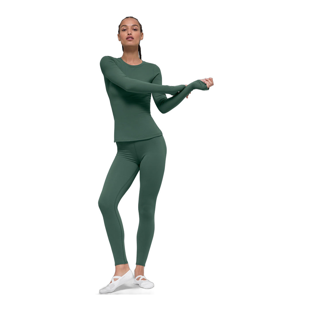 alo Airbrush Winter Warm High-Waist Nocturne Legging - Clover Green