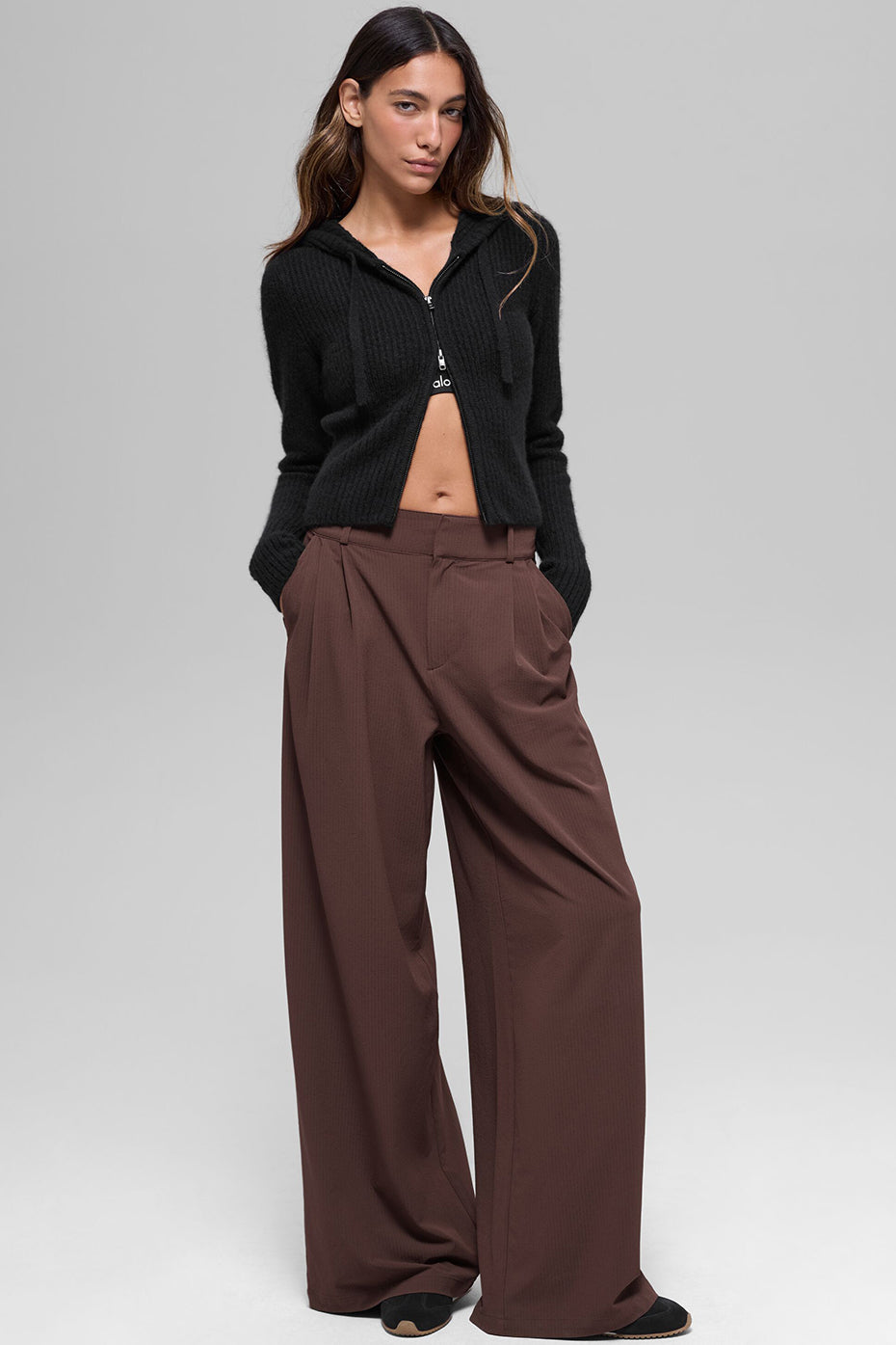 alo High-Waist Dreamscape Trouser (Long) - Brownstone