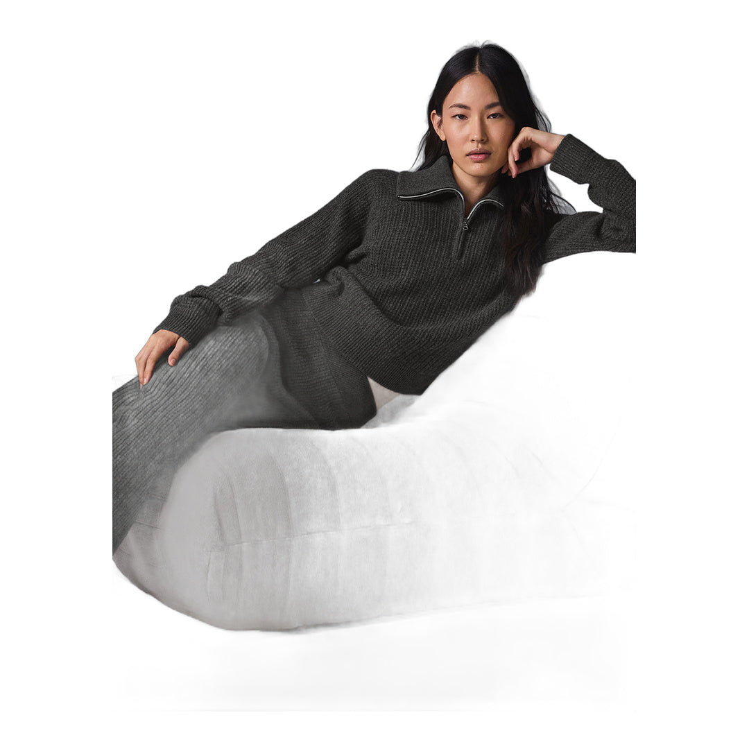 alo Cashmere High-Waist Plush Waffle Pant - Dark Heather Grey
