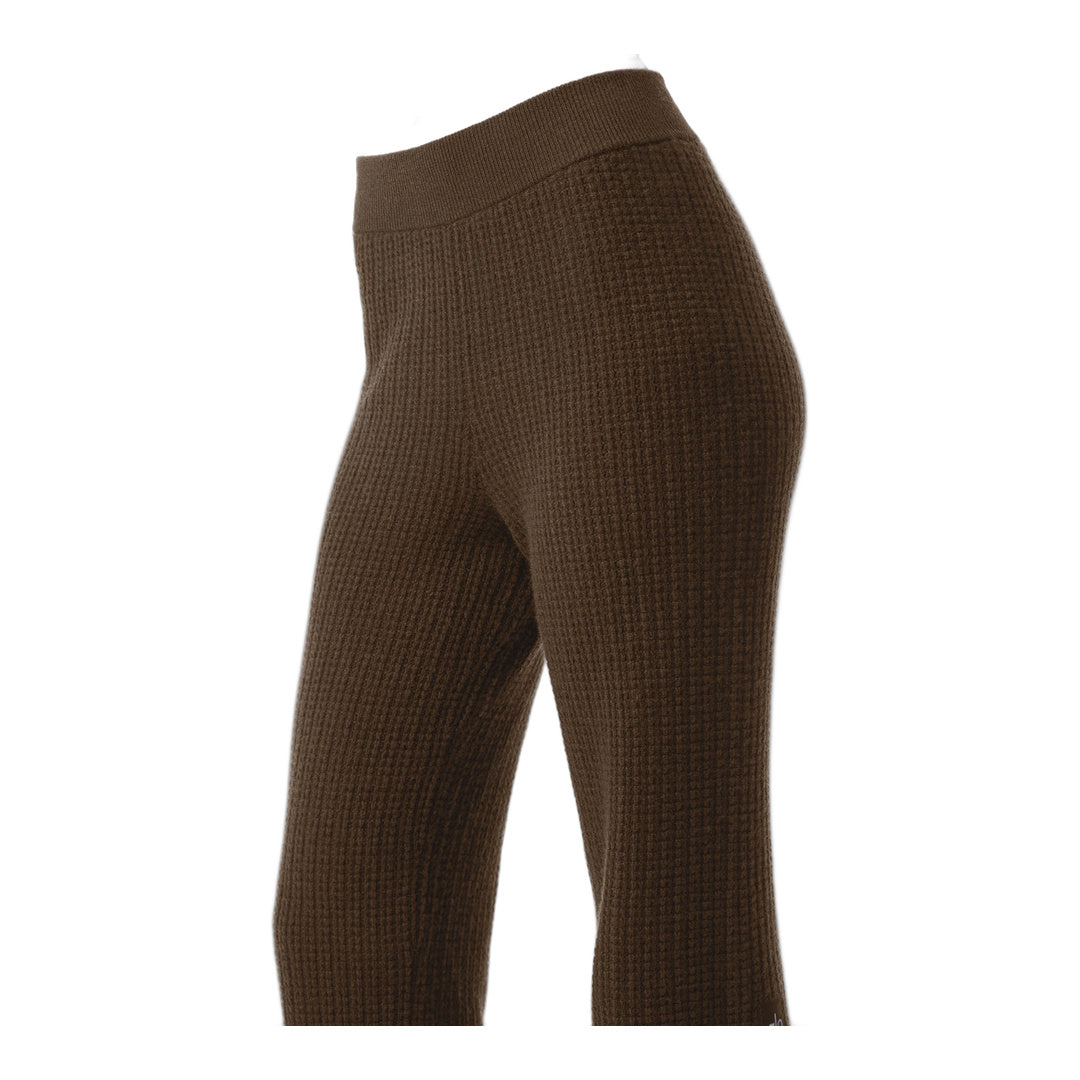 alo Cashmere High-Waist Plush Waffle Pant - Espresso