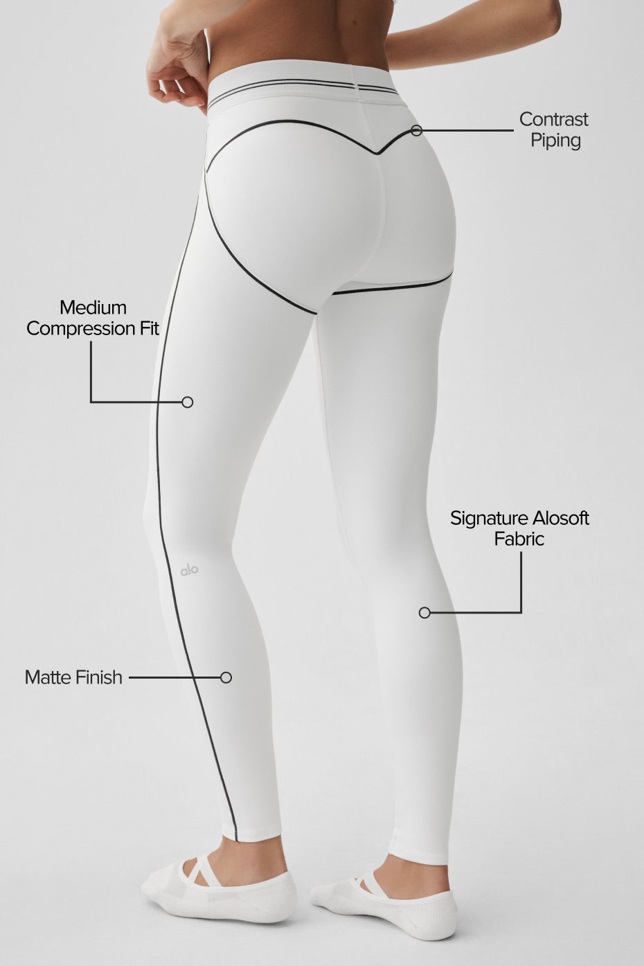 alo Airbrush High-Waist Heart Throb Legging - White/Black