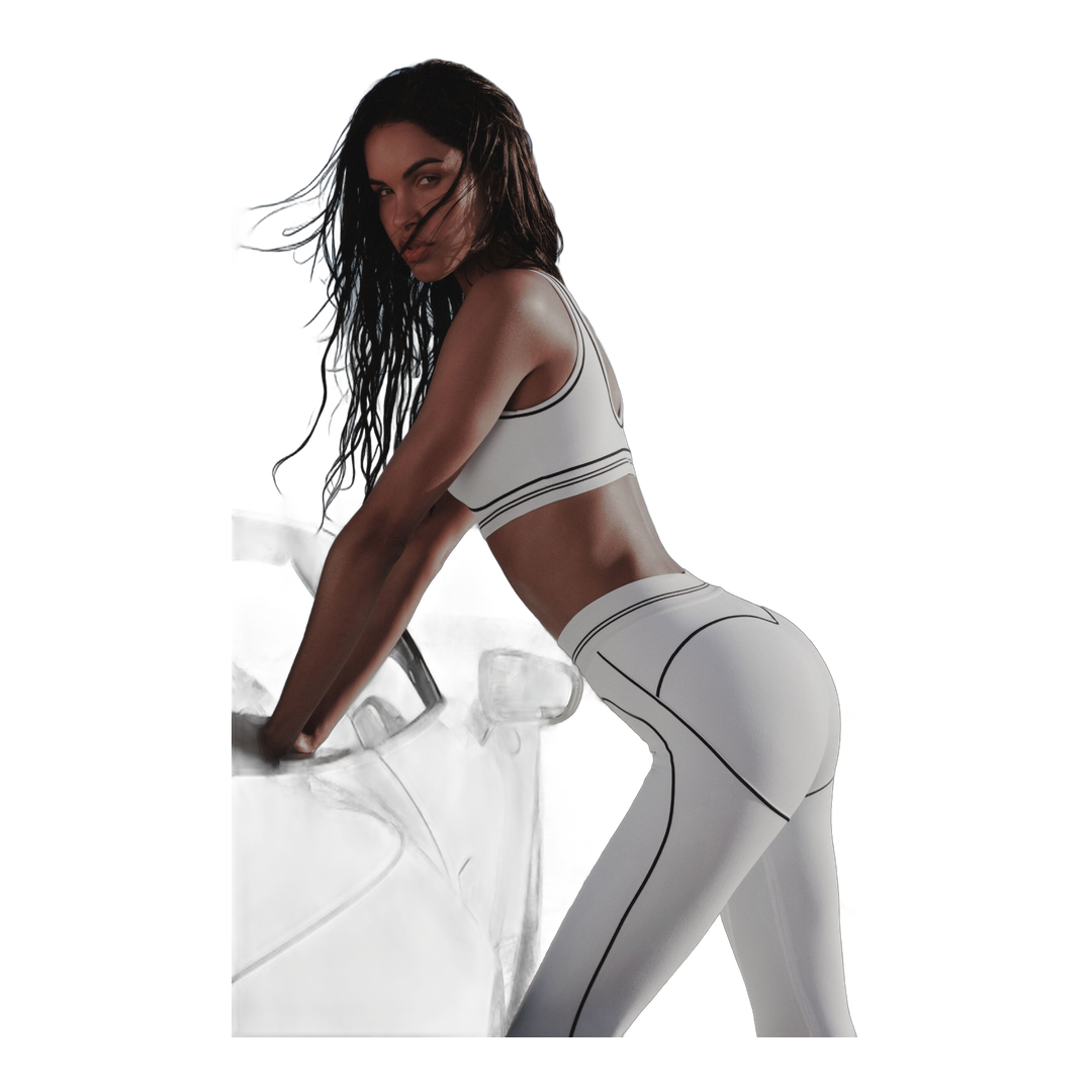 alo Airbrush High-Waist Heart Throb Legging - White/Black