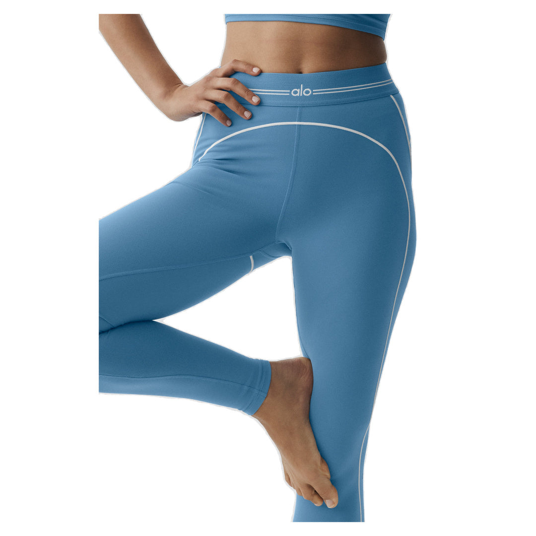 ALO Airbrush High-Waist Heart Throb Legging - California Blue/White