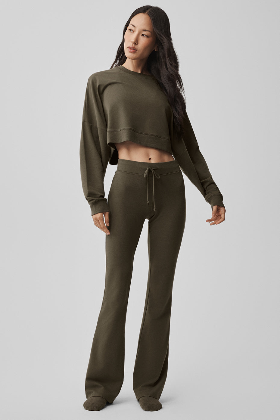 alo Sway Bootcut Sweatpant - Olive Tree