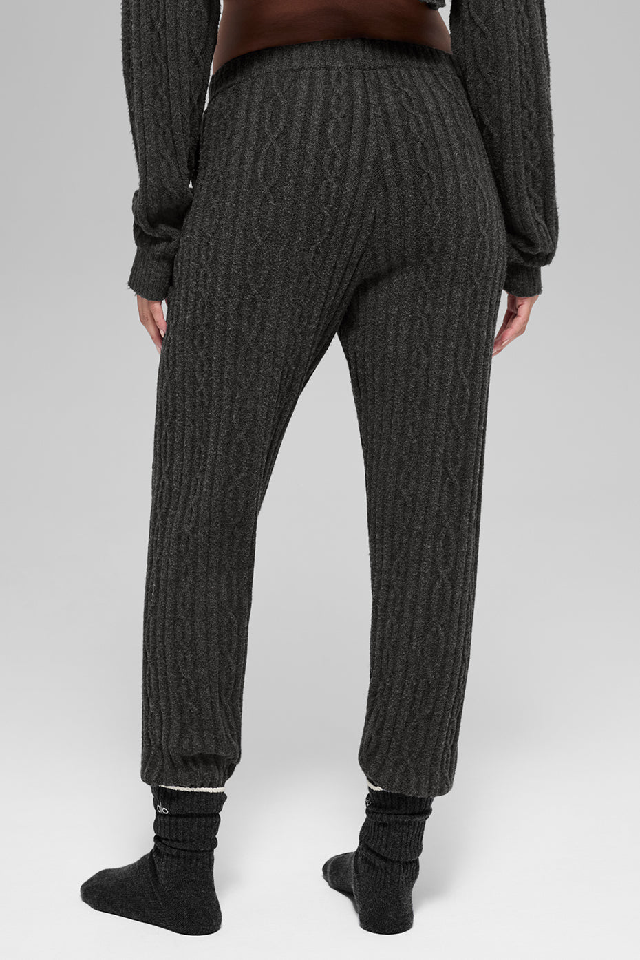 alo Cable Knit Winter Bliss Pant - Dark Heather Grey
