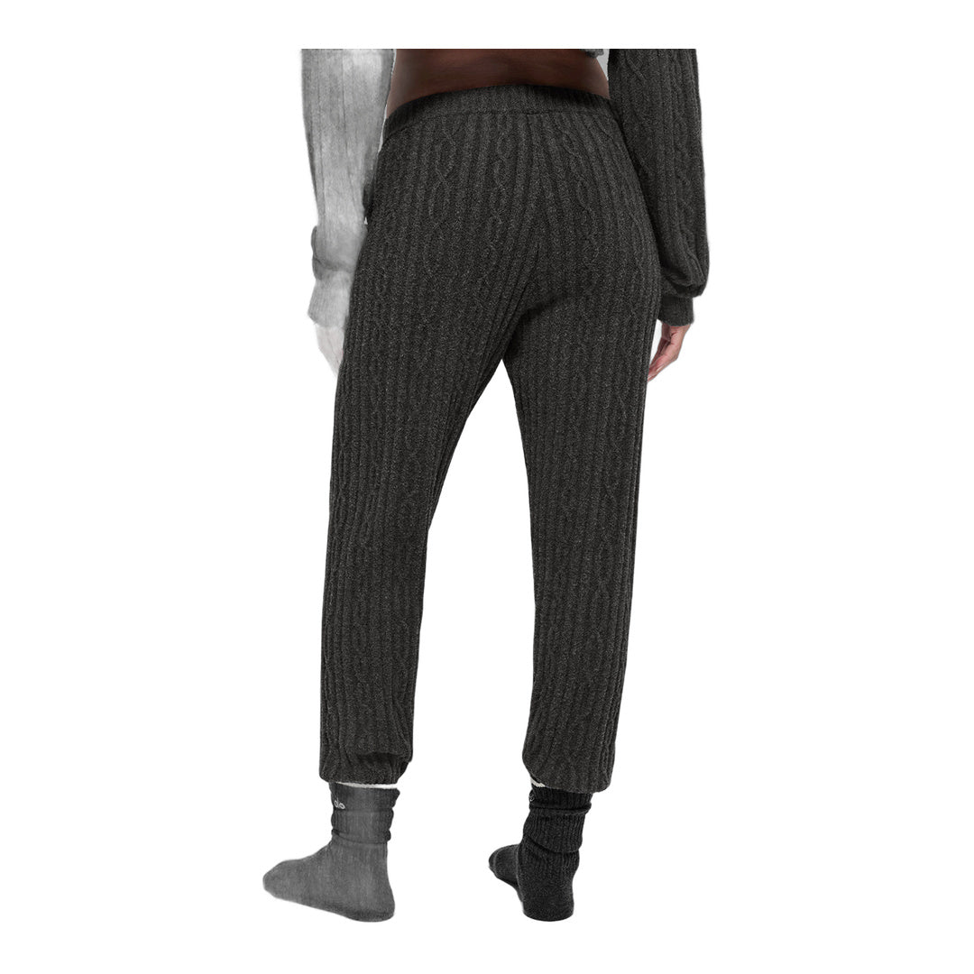 alo Cable Knit Winter Bliss Pant - Dark Heather Grey