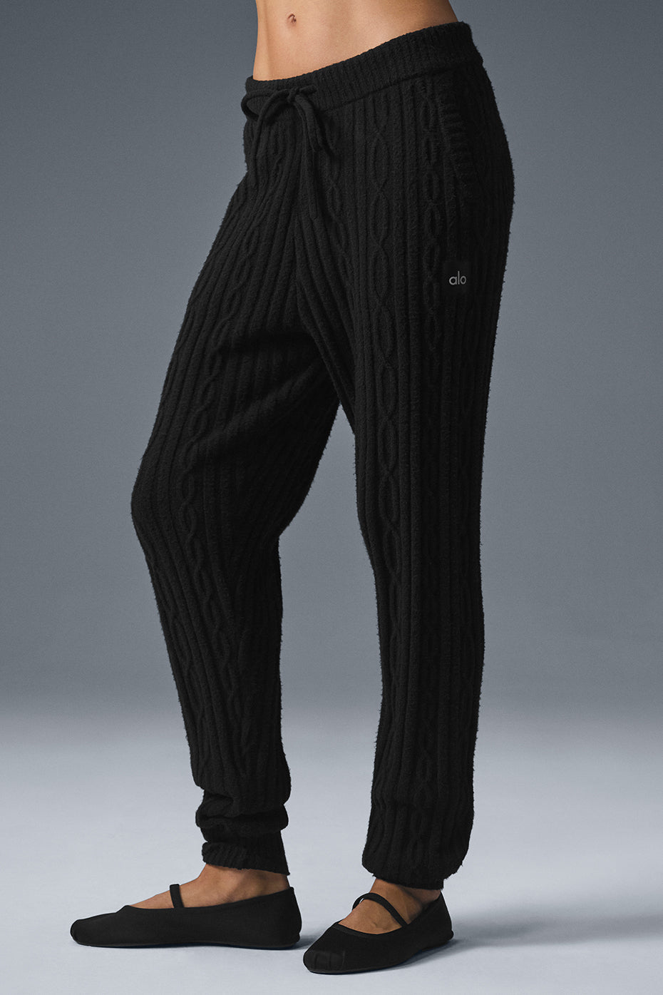 alo Cable Knit Winter Bliss Pant - Black