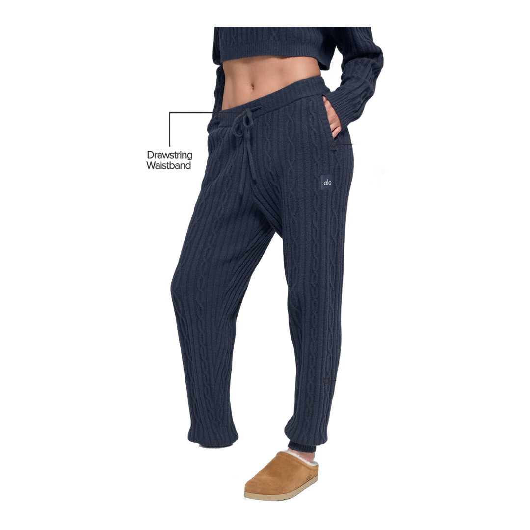alo Cable Knit Winter Bliss Pant - Navy