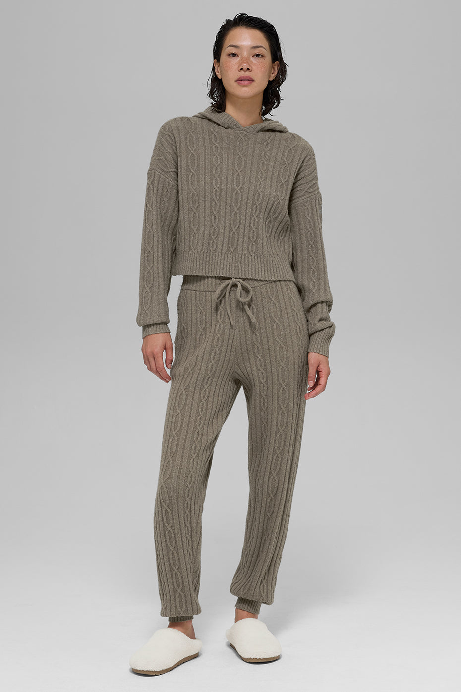 alo Cable Knit Winter Bliss Pant - Light Cocoa
