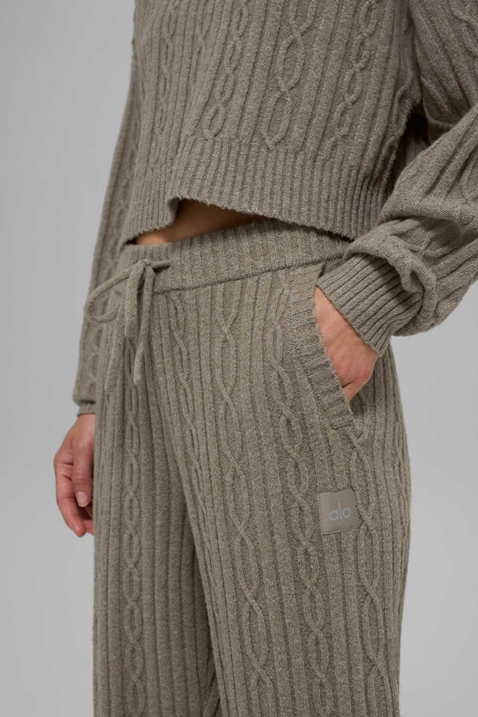 alo Cable Knit Winter Bliss Pant - Light Cocoa