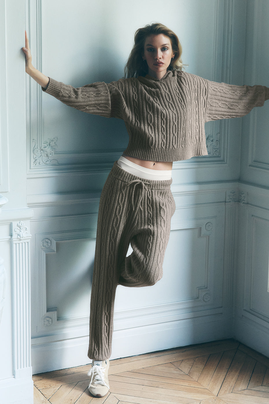 alo Cable Knit Winter Bliss Pant - Light Cocoa