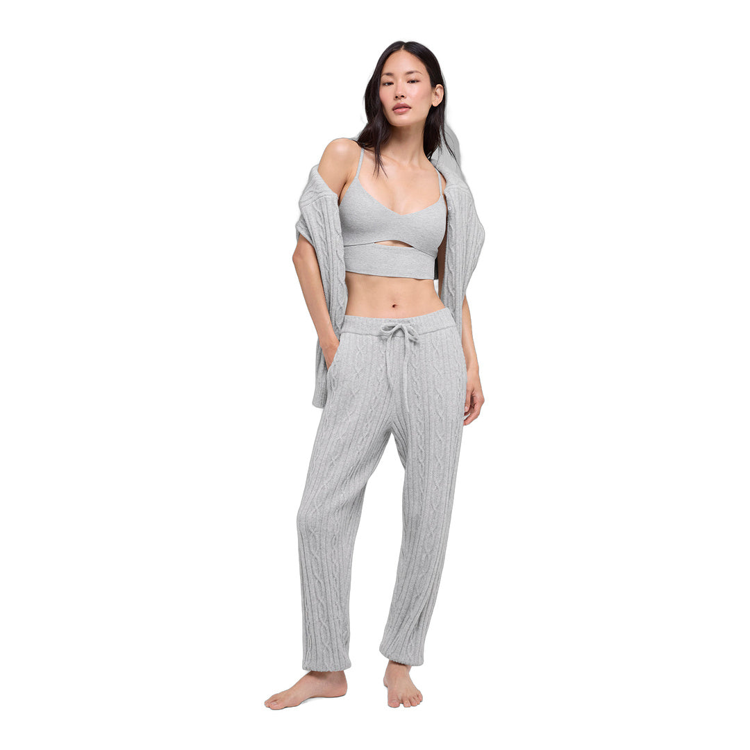 alo Cable Knit Winter Bliss Pant - Athletic Heather Grey