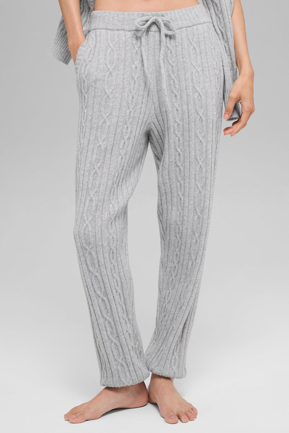 alo Cable Knit Winter Bliss Pant - Athletic Heather Grey