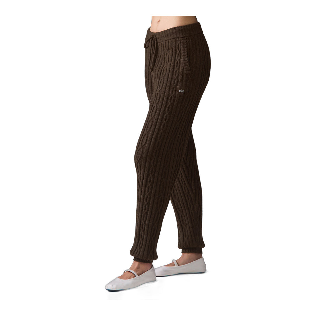 alo Cable Knit Winter Bliss Pant - Espresso