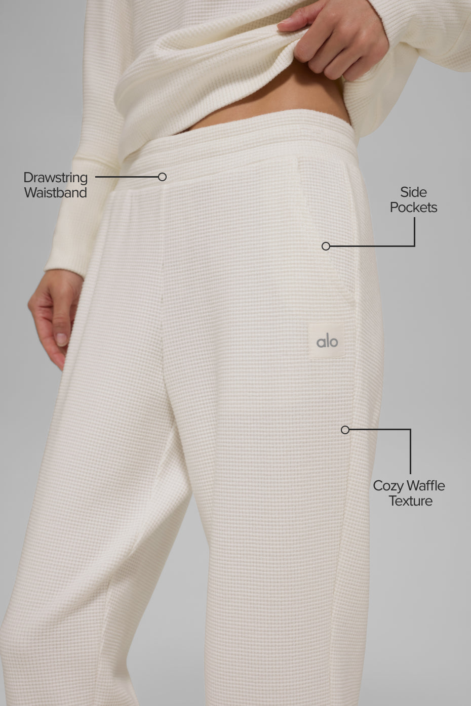 alo Waffle Weekend Escape Jogger - Ivory