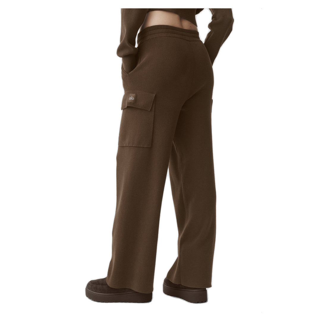 ALO Scholar Knit High-Waist Cargo Pant - Espresso