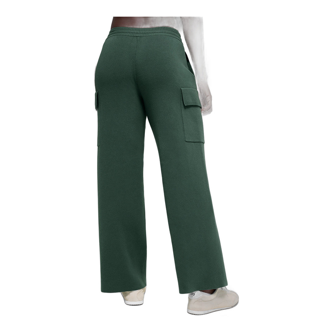 alo Scholar Knit High-Waist Cargo Pant - Clover Green