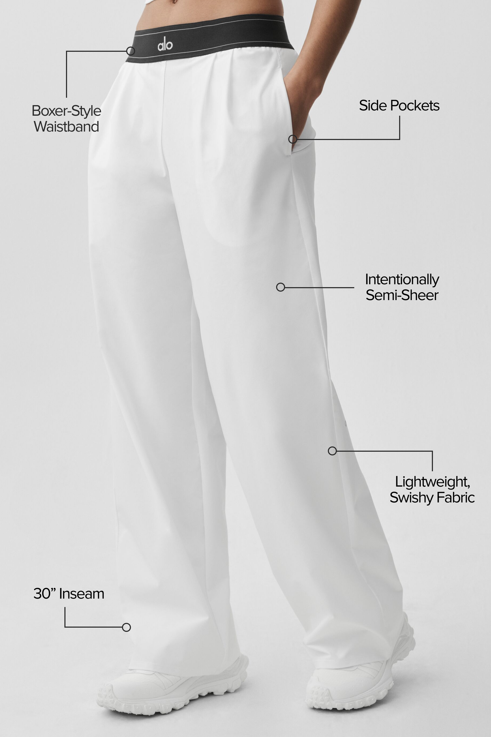 alo Suit Up Trouser (Regular) - White/Black