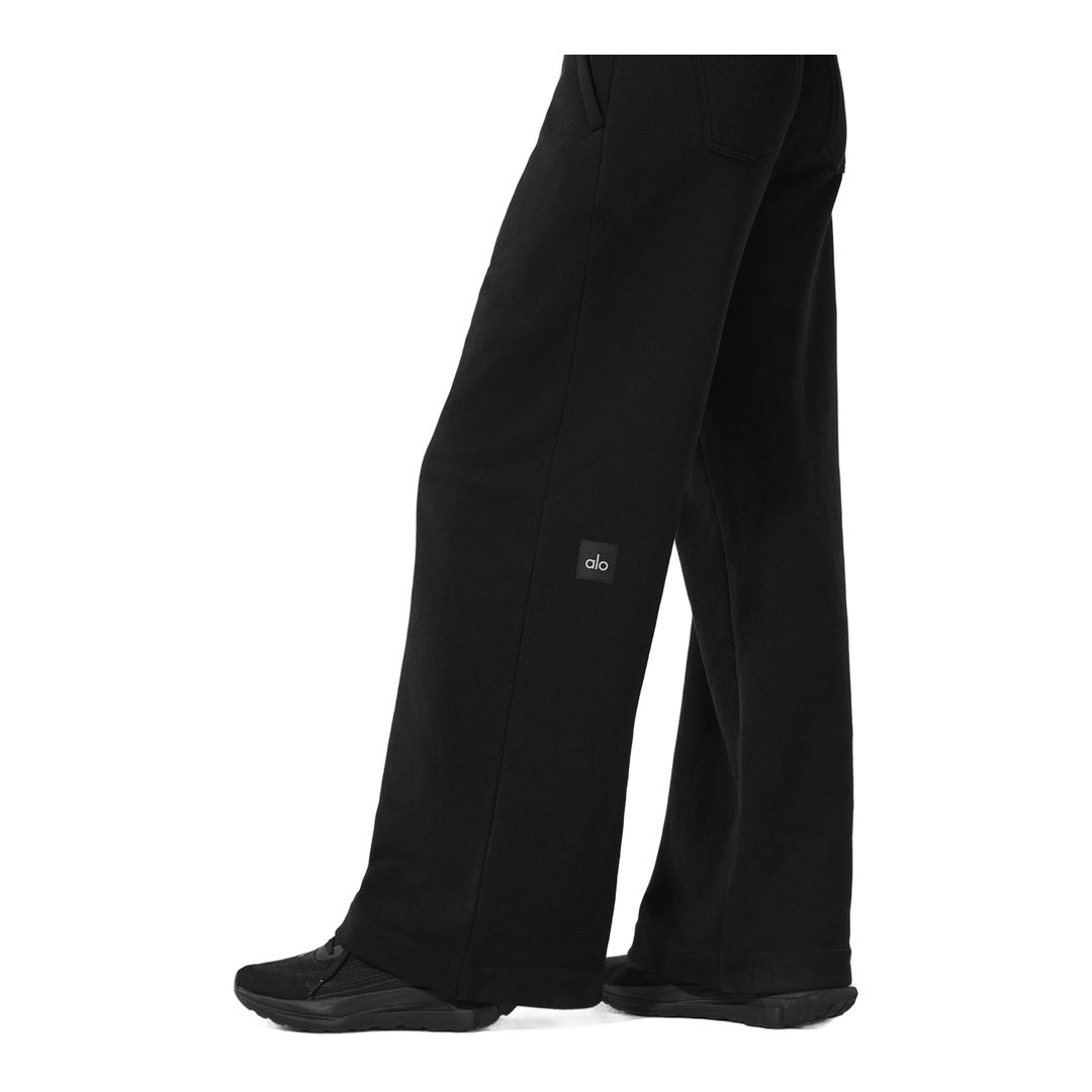 alo Serenity Wide Leg Sweatpant - Black