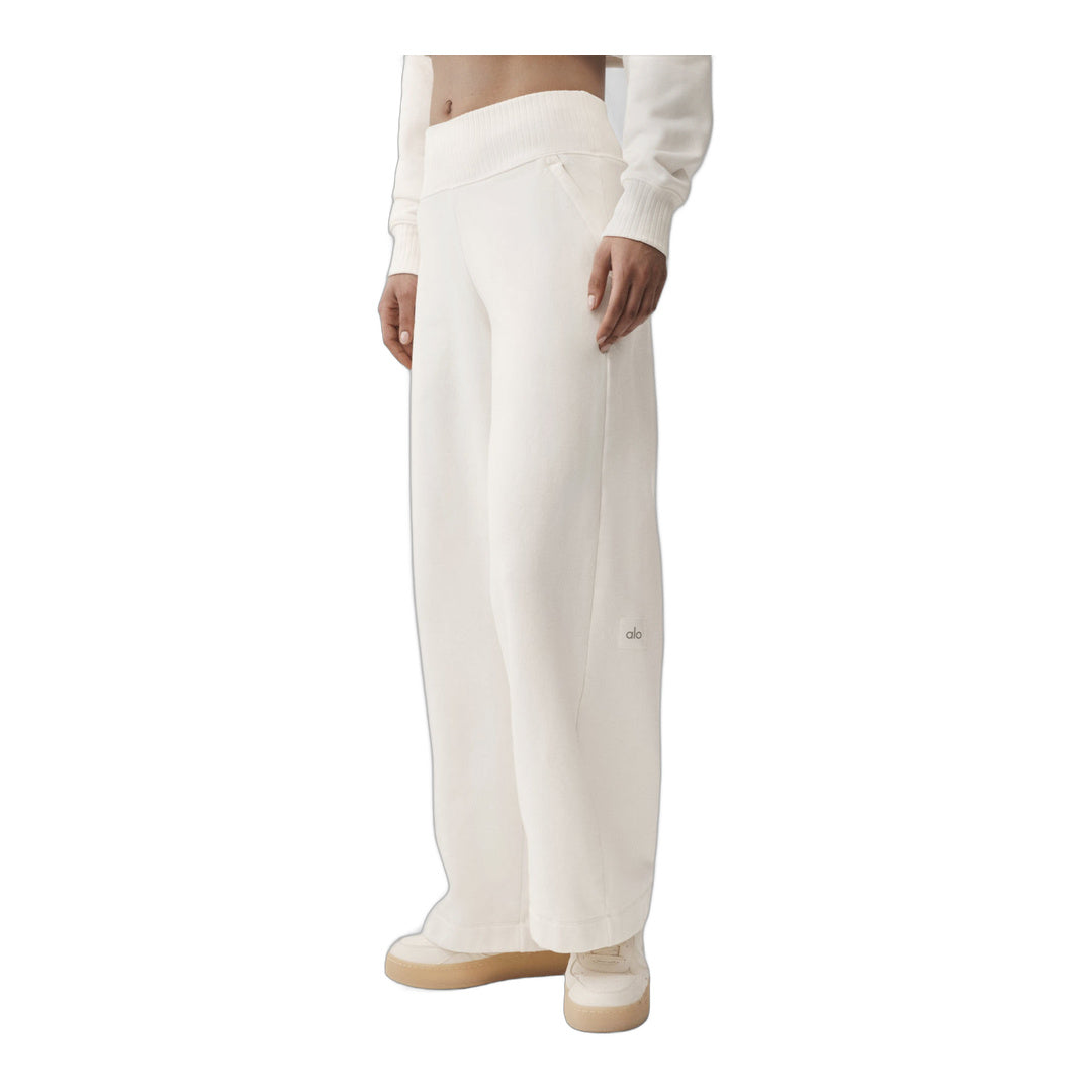 alo Serenity Wide Leg Sweatpant - Ivory