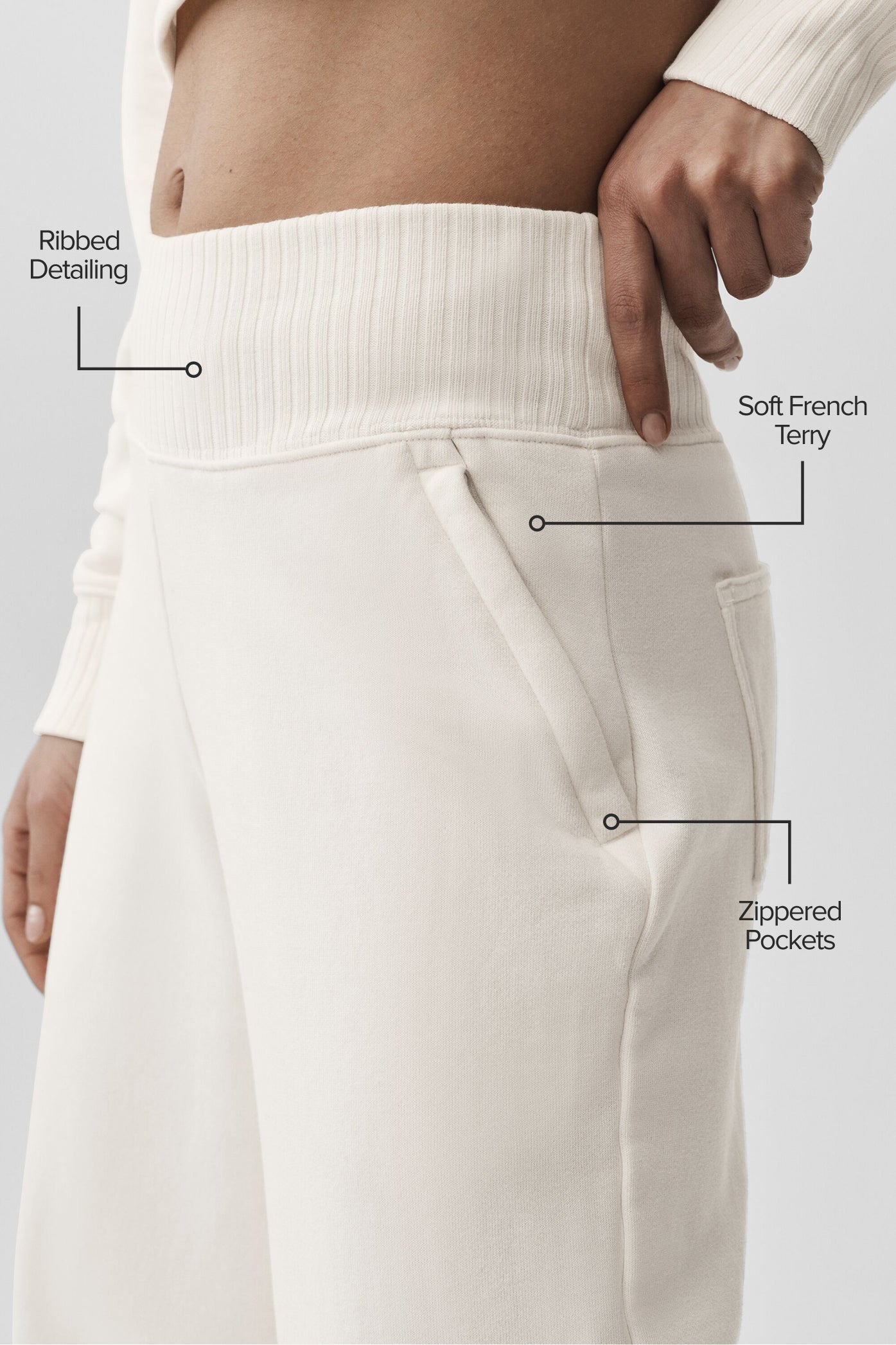 alo Serenity Wide Leg Sweatpant - Ivory