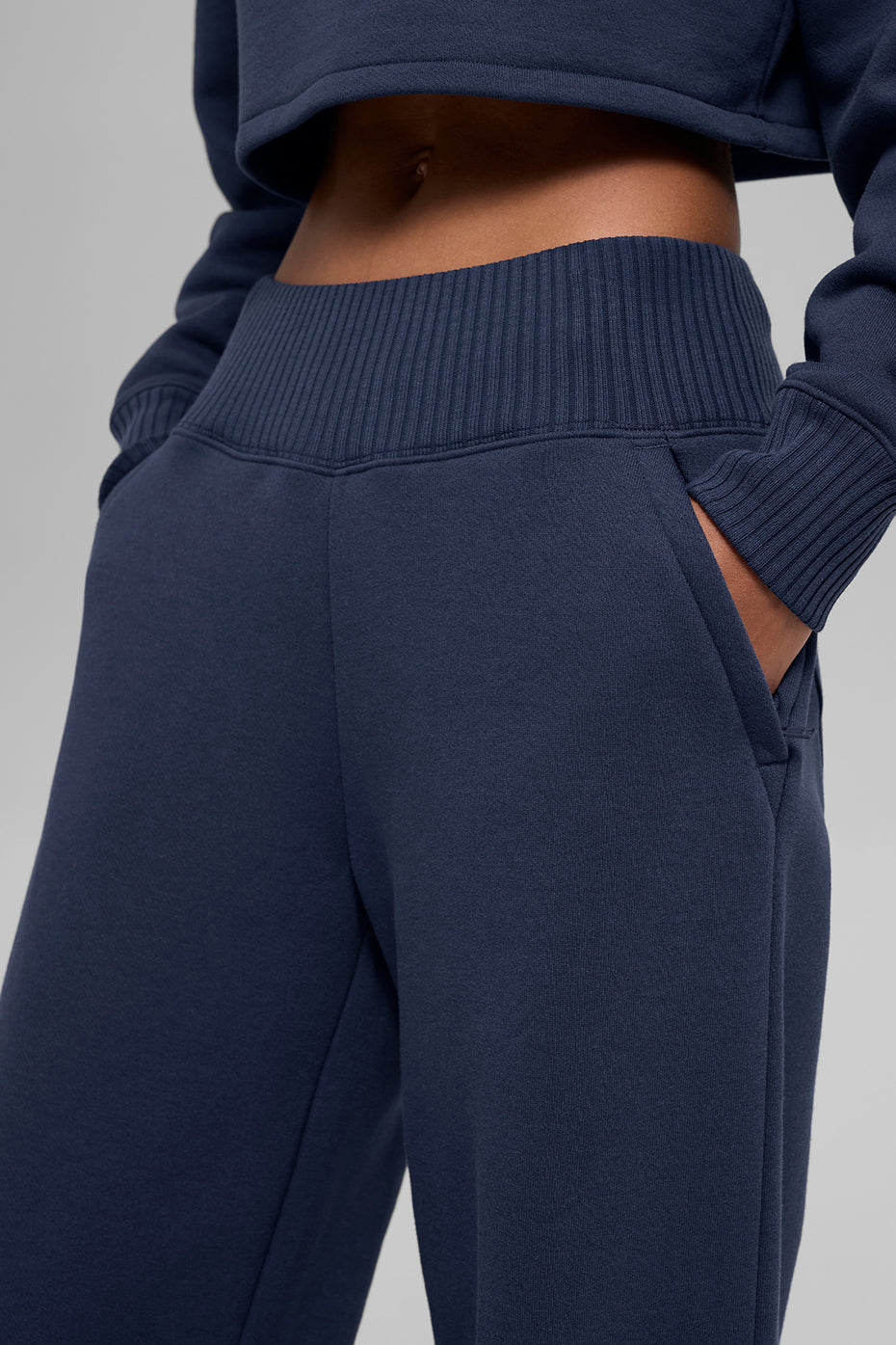 alo Serenity Wide Leg Sweatpant - Navy