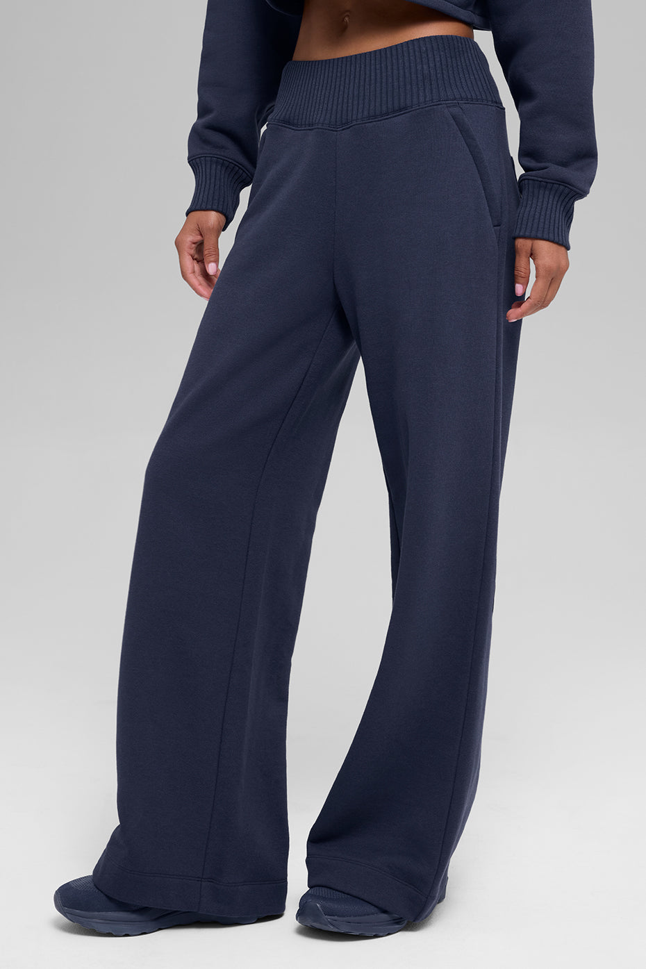alo Serenity Wide Leg Sweatpant - Navy