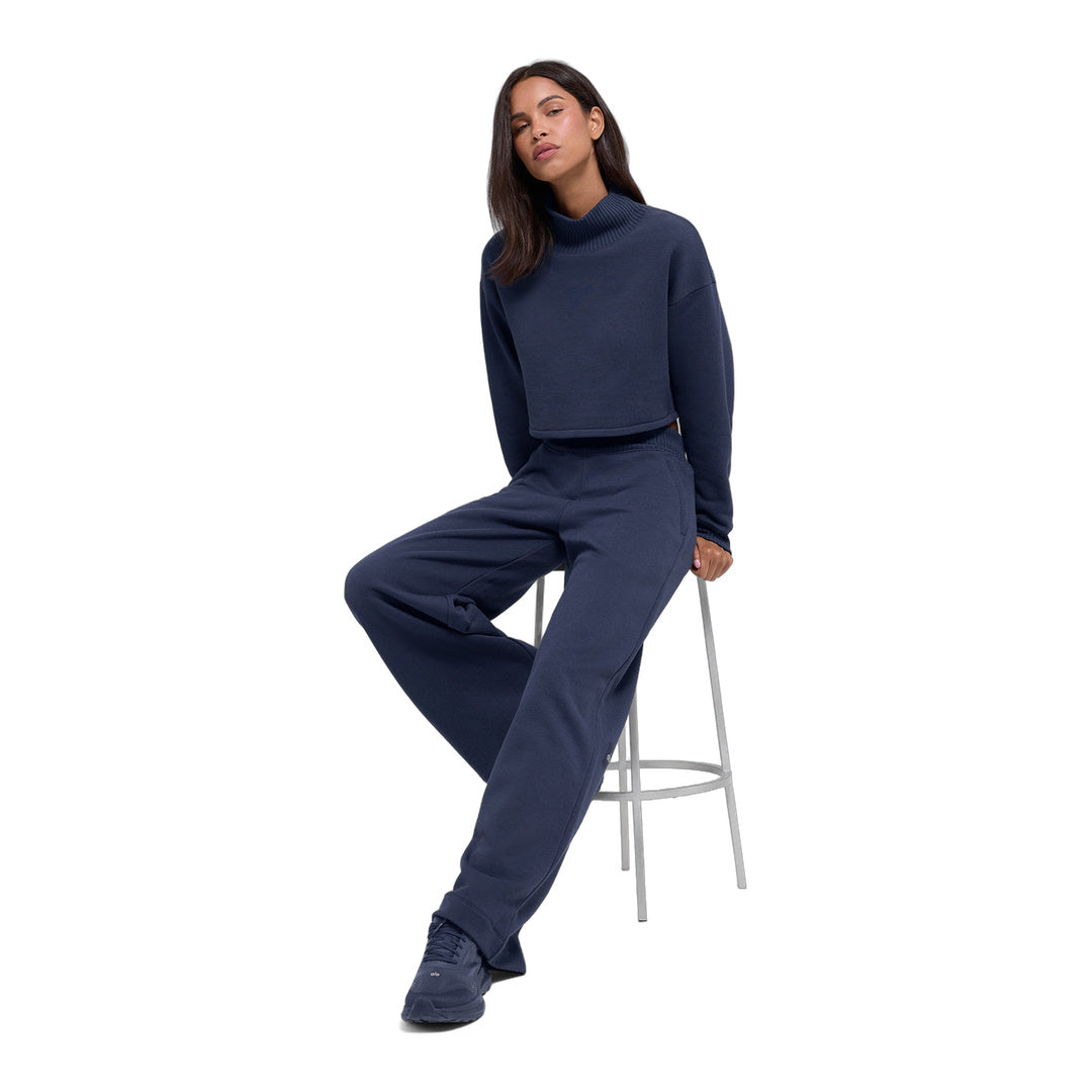alo Serenity Wide Leg Sweatpant - Navy