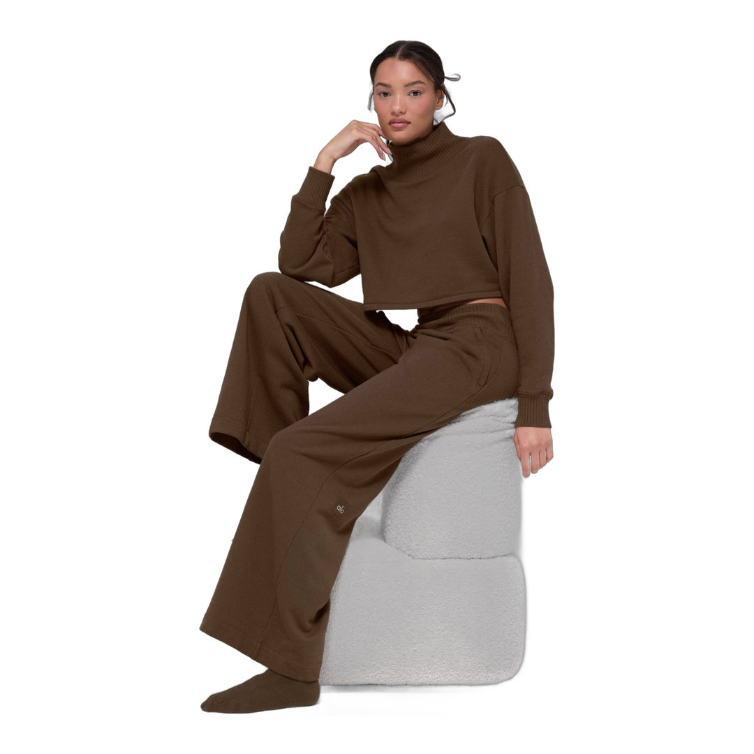 alo Serenity Wide Leg Sweatpant - Espresso