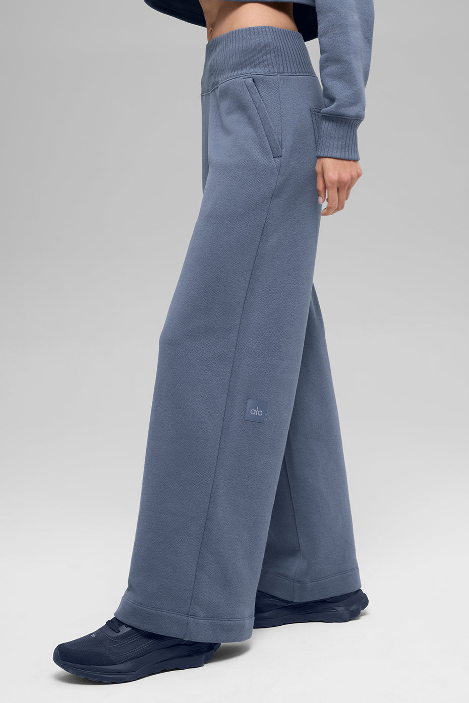 alo Serenity Wide Leg Sweatpant - Bluestone