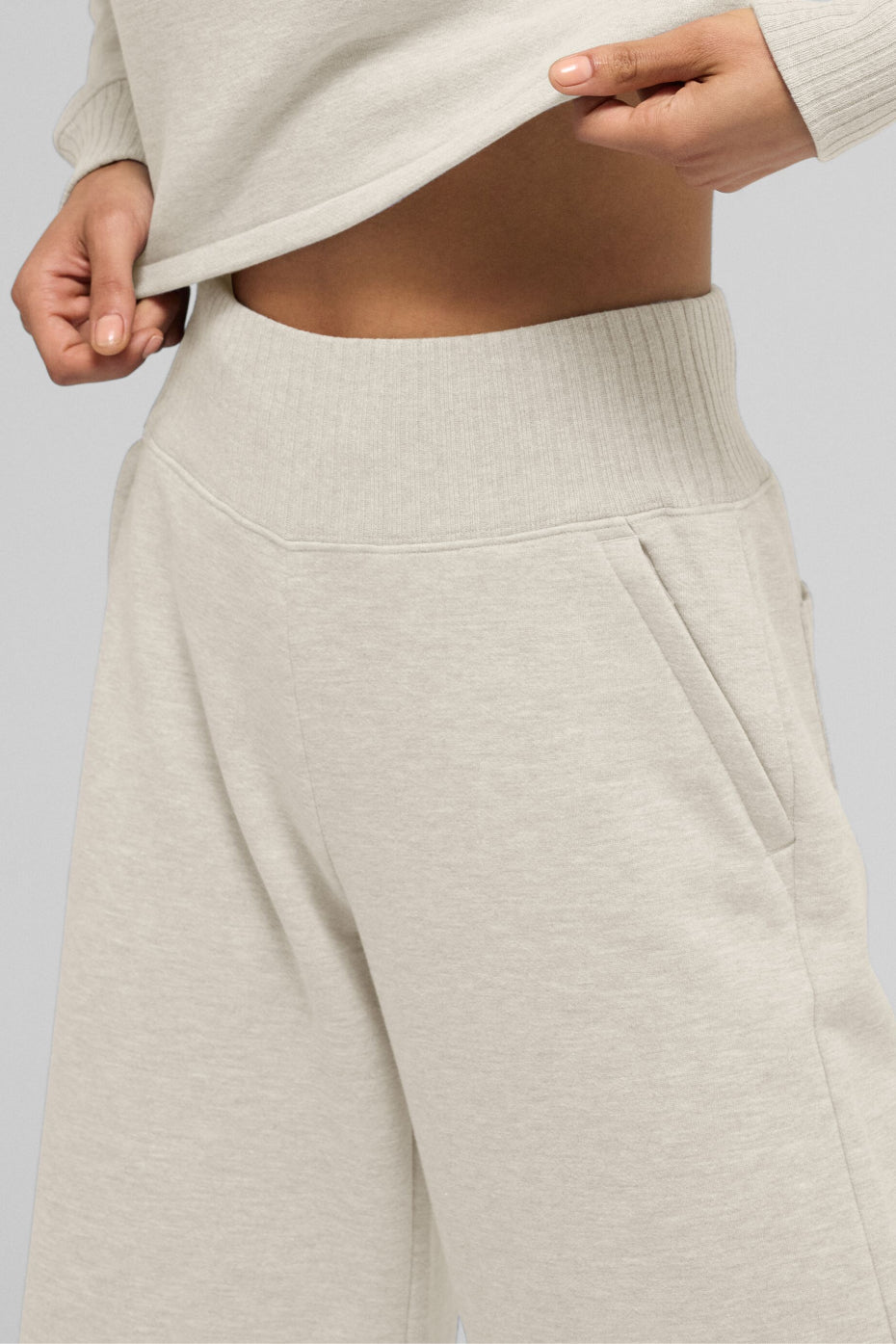 alo Serenity Wide Leg Sweatpant - Oatmeal Heather