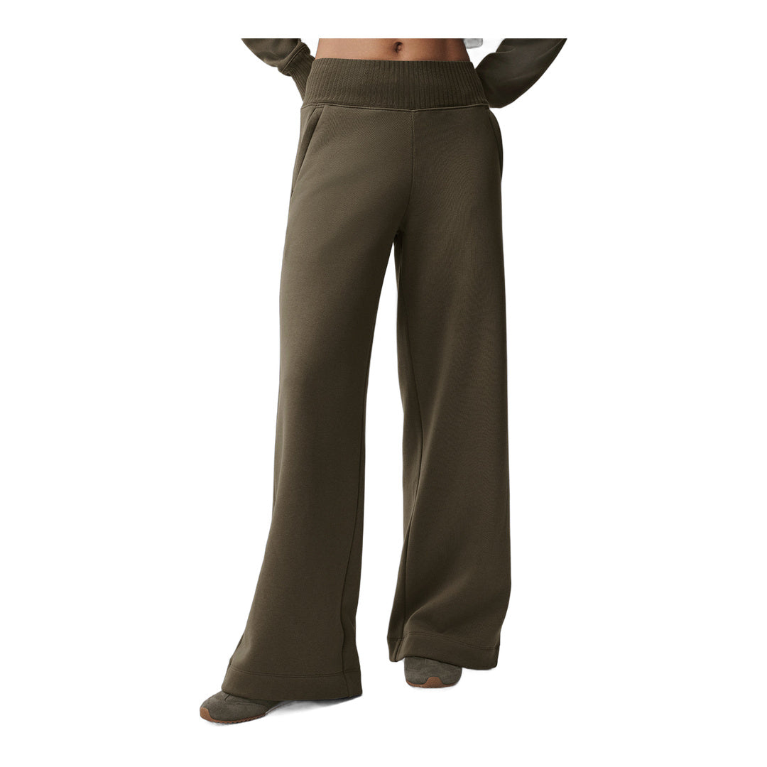 alo Serenity Wide Leg Sweatpant - Olive Tree