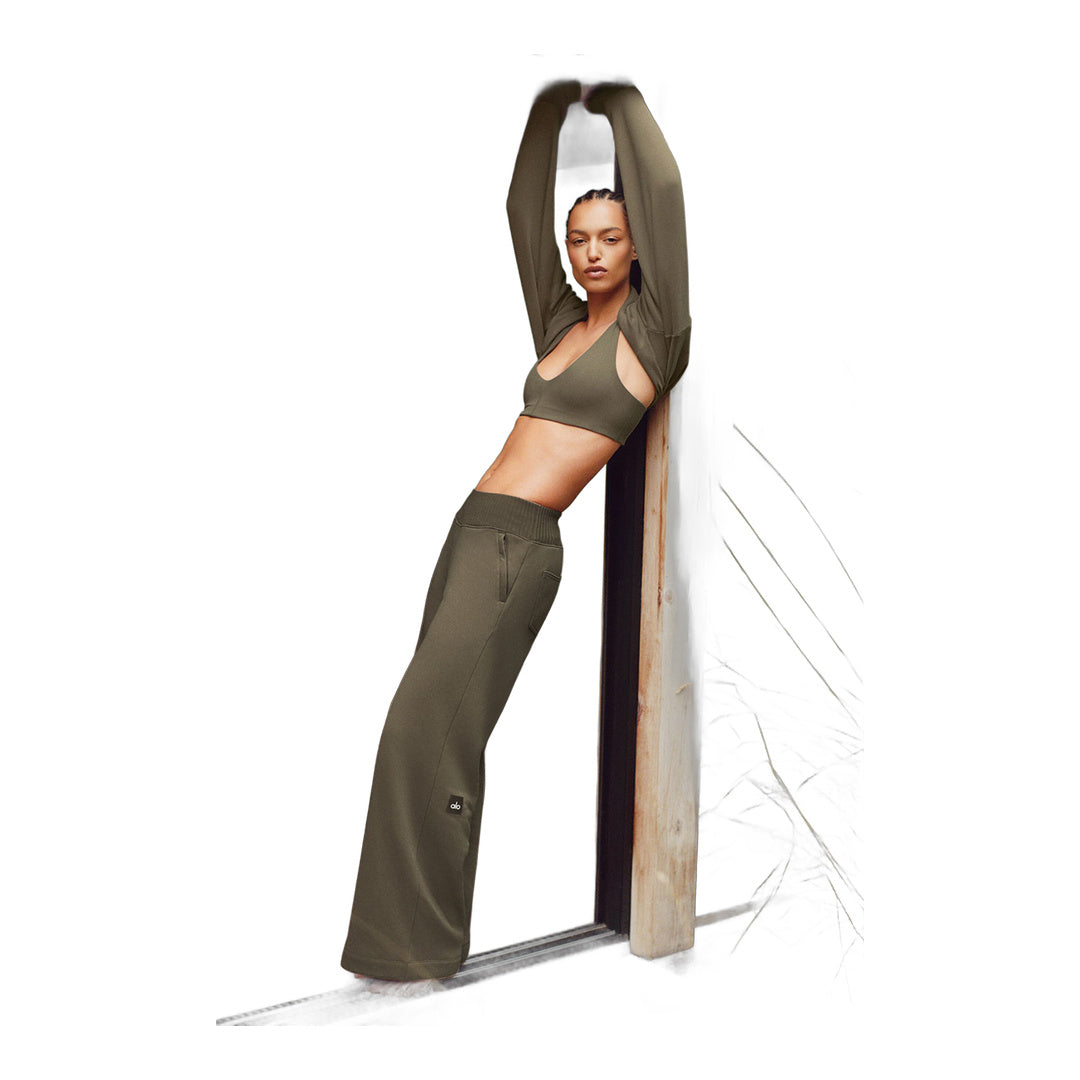 alo Serenity Wide Leg Sweatpant - Olive Tree
