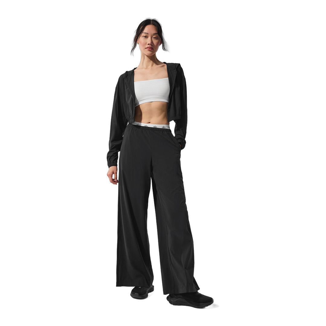 alo Breezy Wide Leg Pant (Long) - Black