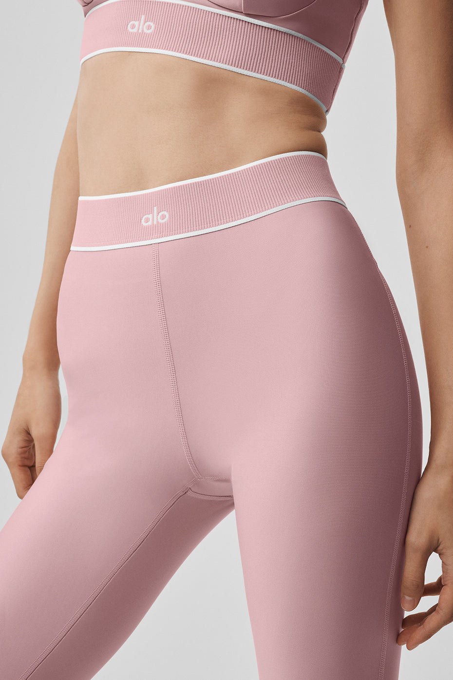 alo Airlift High-Waist Alignment Legging - Vintage Pink/White