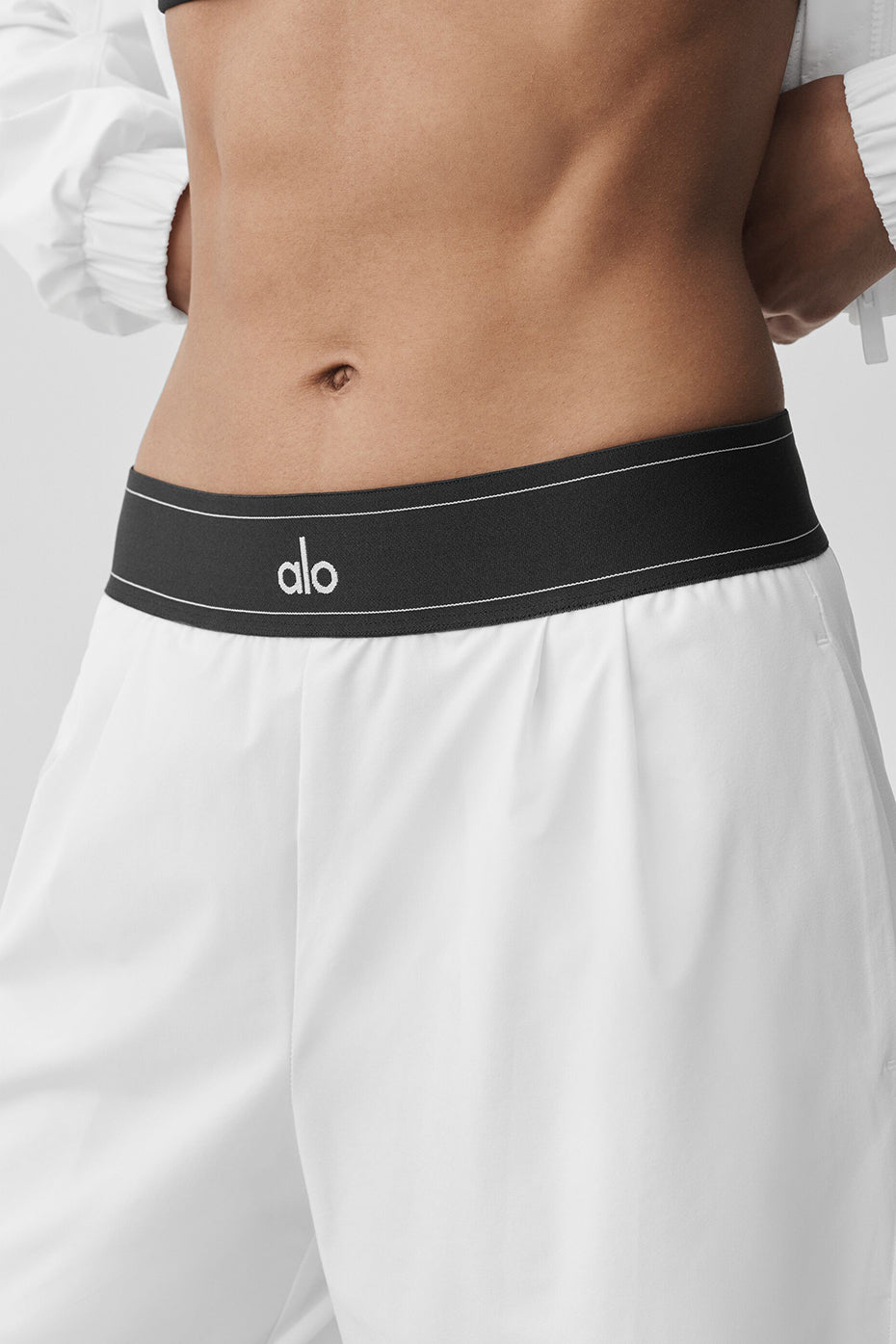 alo Suit Up Trouser (Long) - White/Black