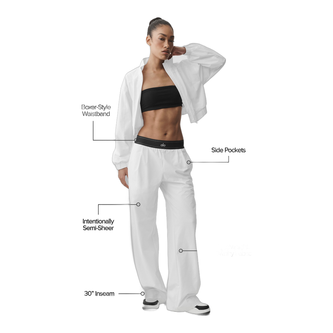 alo Suit Up Trouser (Long) - White/Black