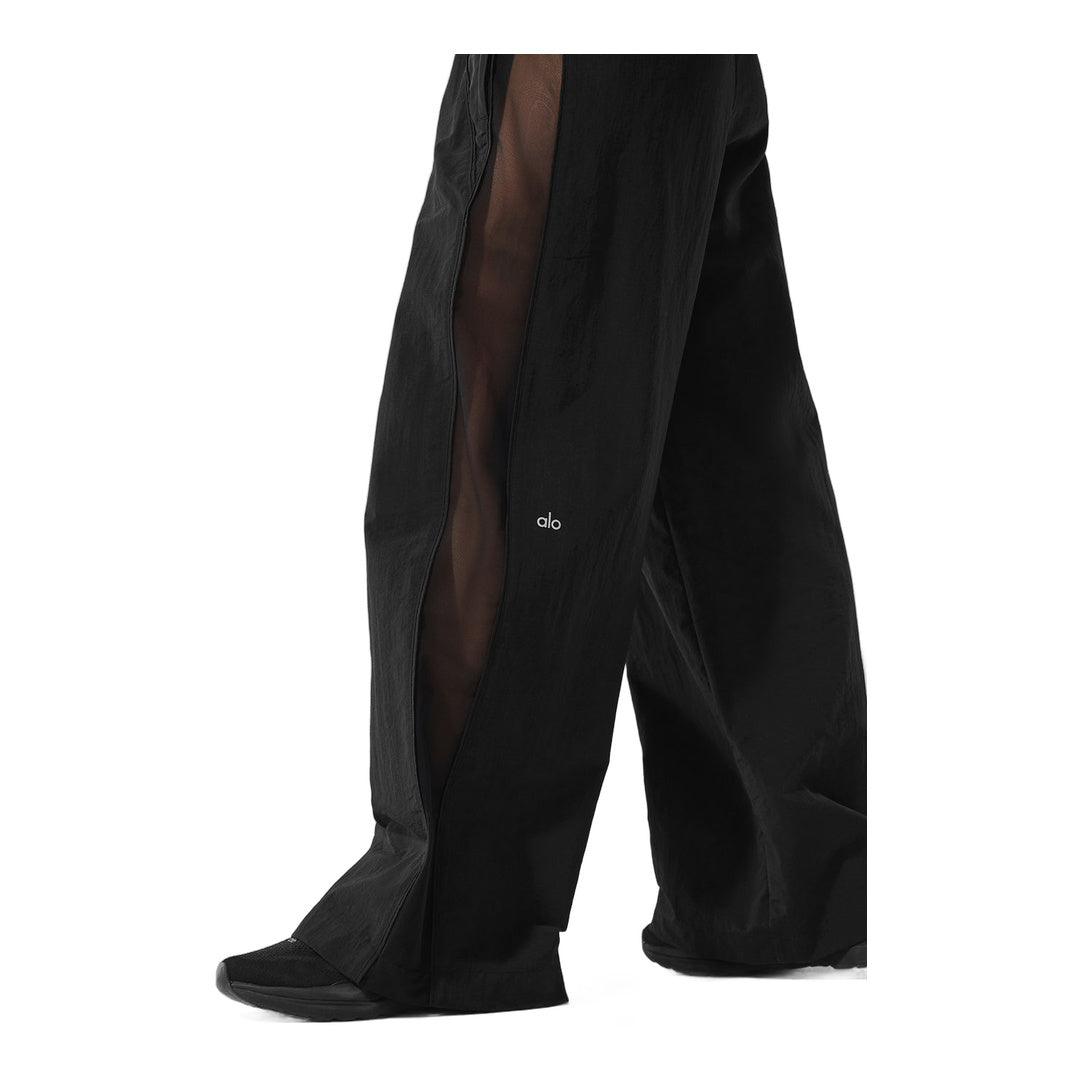 alo High-Waist Origin Wide Leg Track Pant - Black