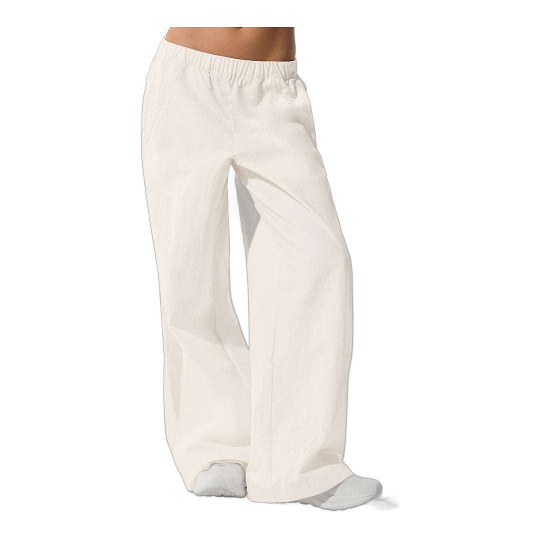 alo High-Waist Origin Wide Leg Track Pant - Ivory