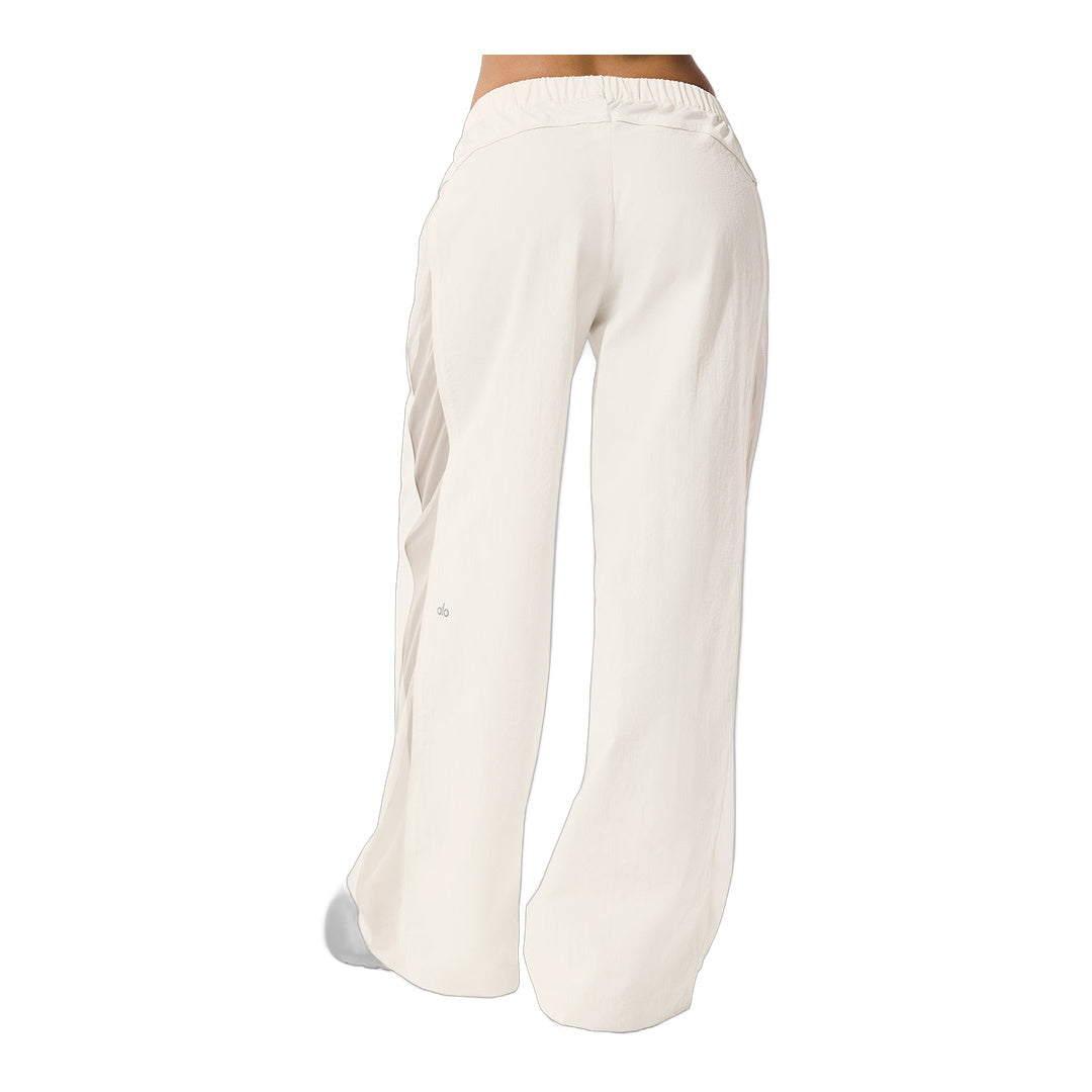 alo High-Waist Origin Wide Leg Track Pant - Ivory