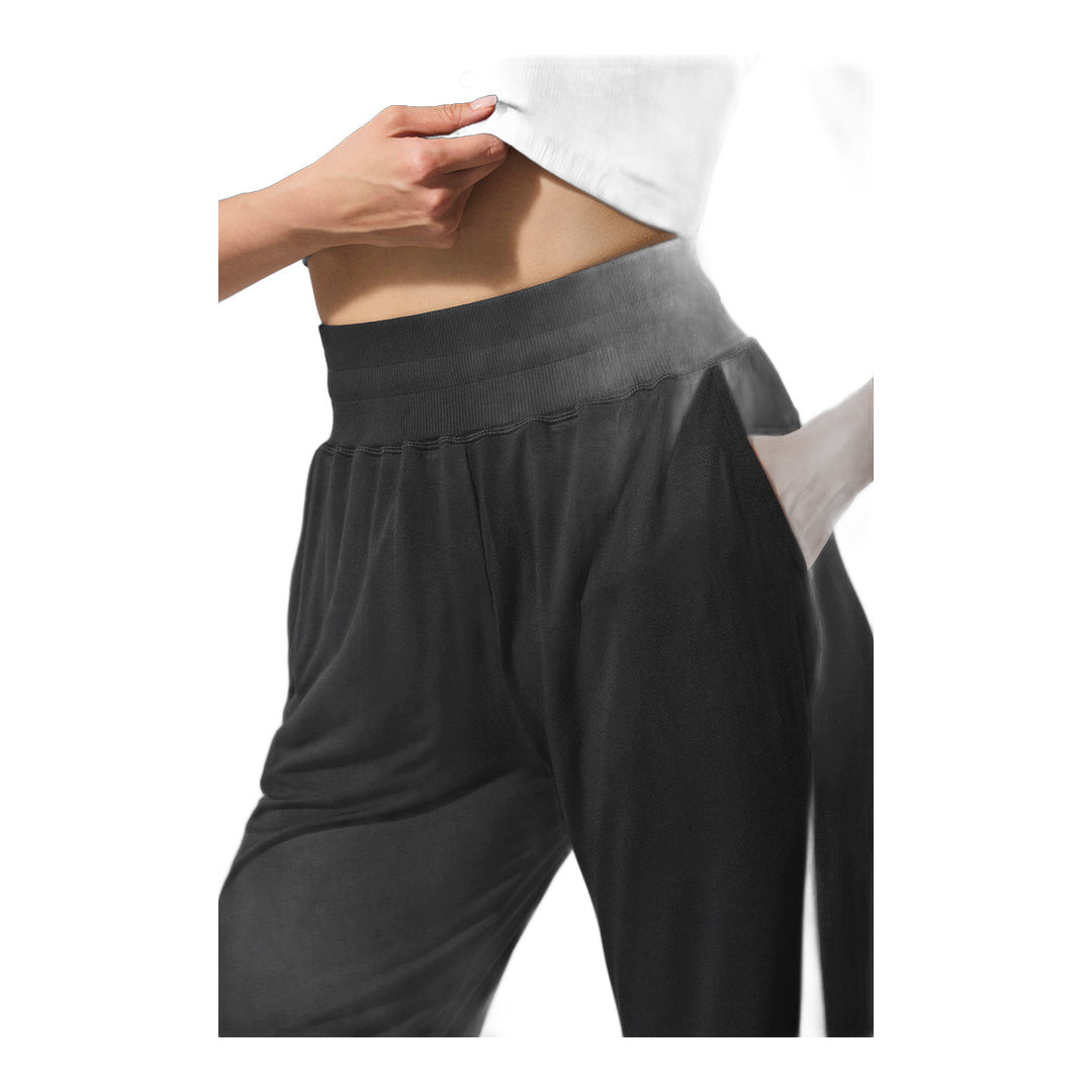 alo Semi-Sheer Delicate Lounge Flare Pant - Black
