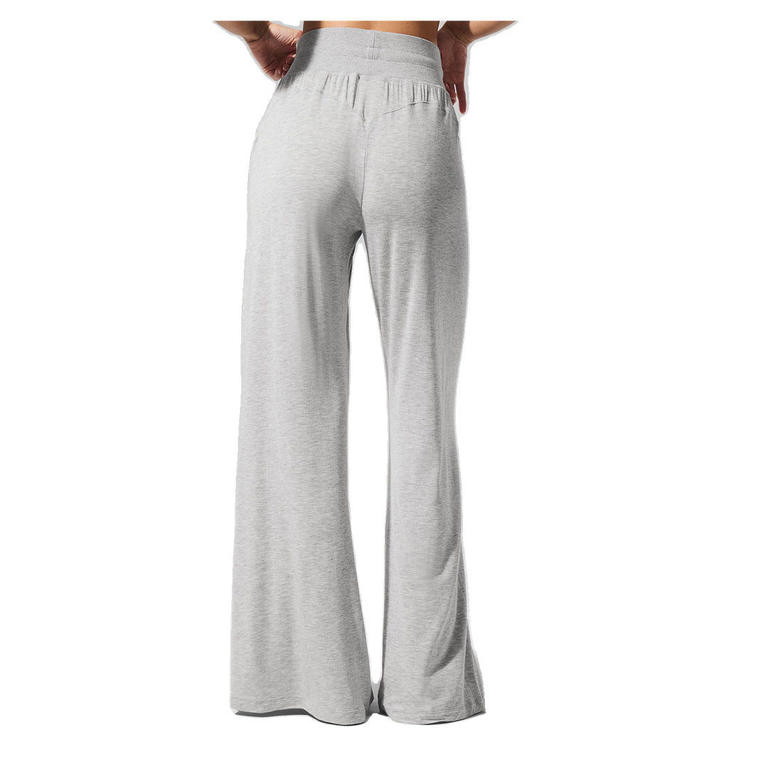 ALO Semi-Sheer Delicate Lounge Flare Pant (Regular) - Athletic Heather Grey