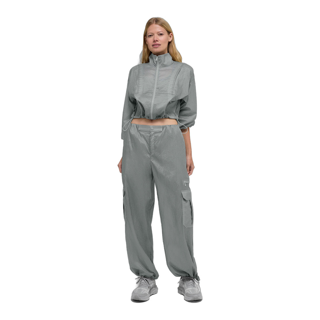 alo Sheer Game Time Wide Leg Jogger - Lunar Grey
