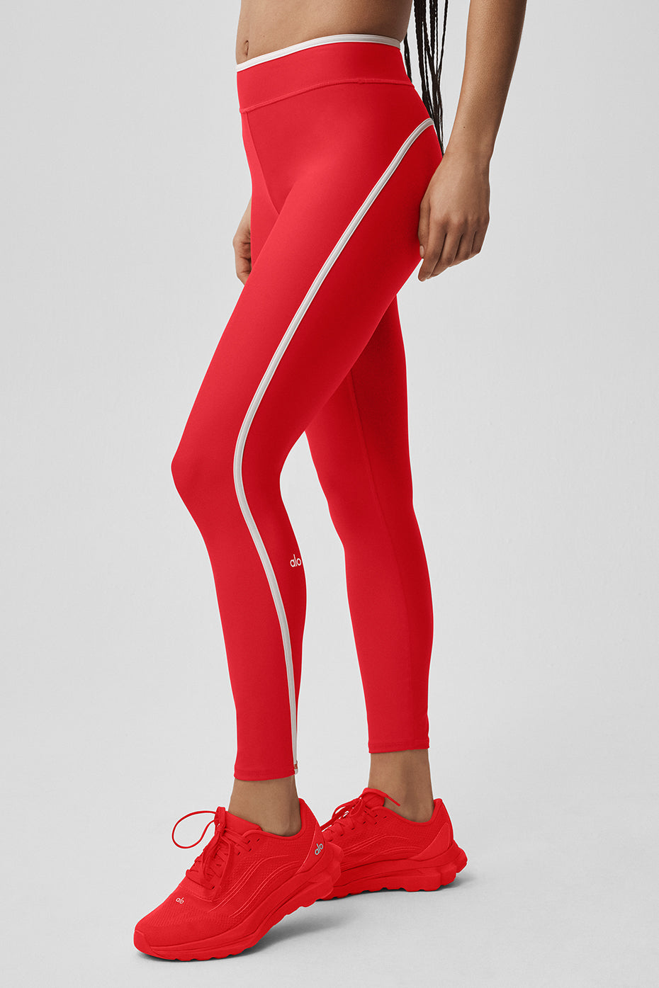 alo Airlift High Waist Charger 7/8 Legging - Bright Red/White