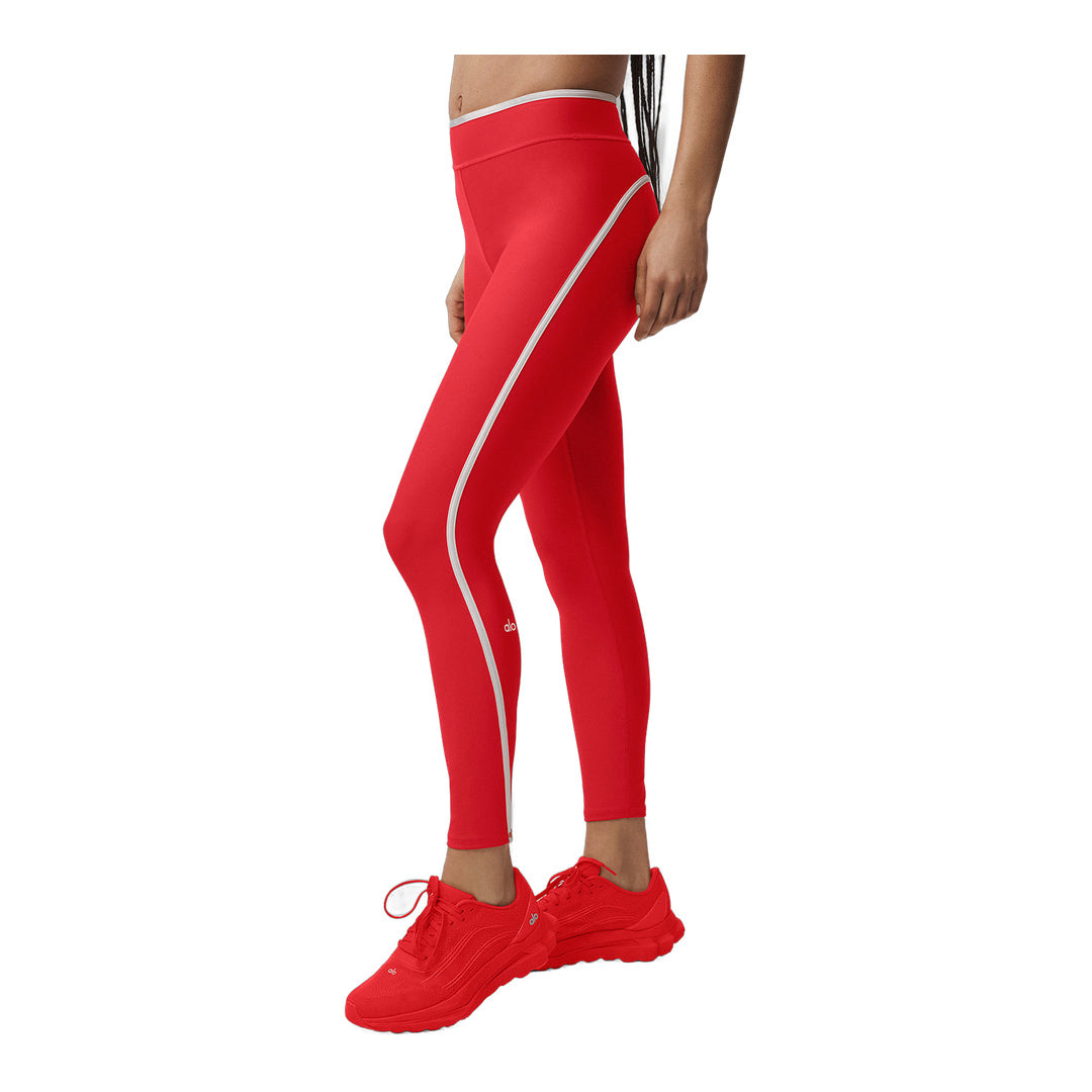 alo Airlift High Waist Charger 7/8 Legging - Bright Red/White
