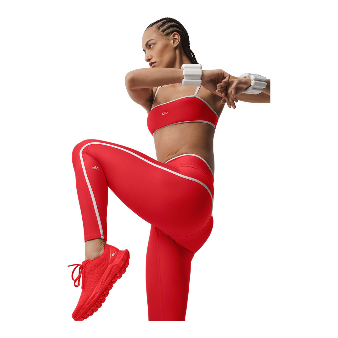 alo Airlift High Waist Charger 7/8 Legging - Bright Red/White