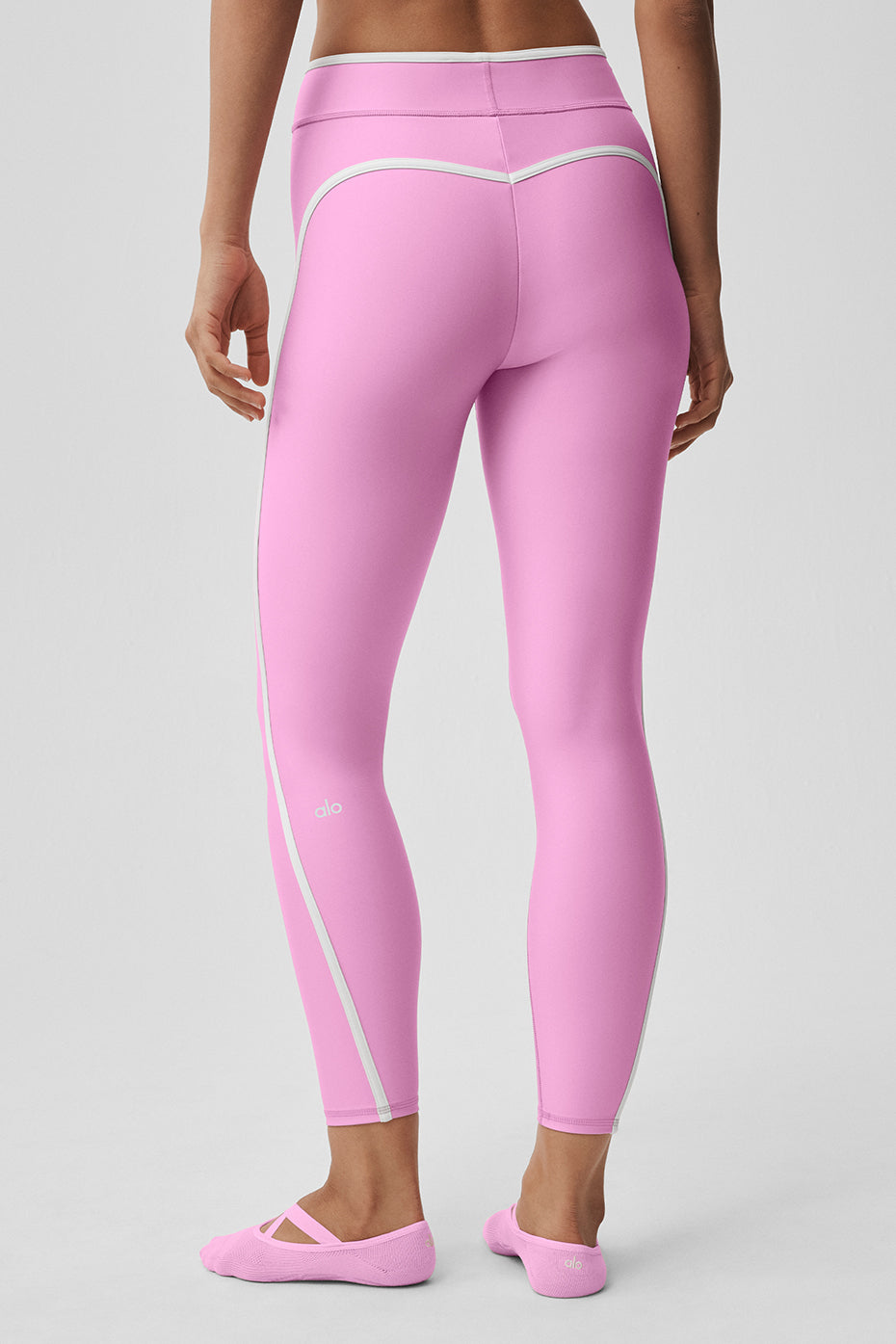 alo Airlift High Waist Charger 7/8 Legging - Candy Heart Pink/White