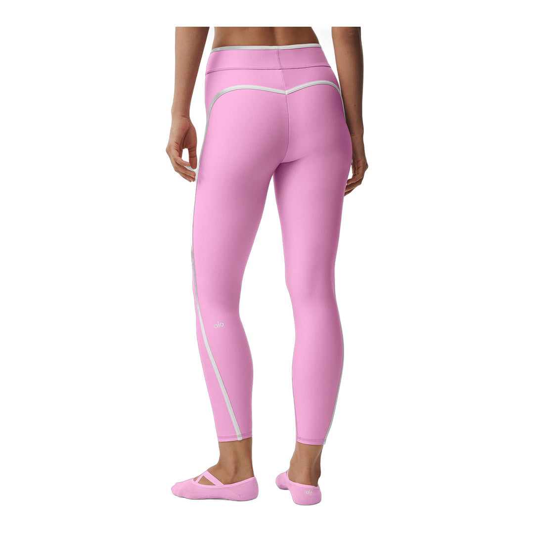 alo Airlift High Waist Charger 7/8 Legging - Candy Heart Pink/White