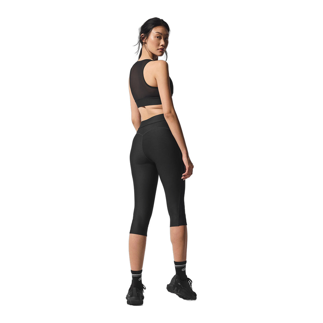 alo Airlift Mesh High-Waist Just Right Capri - Black
